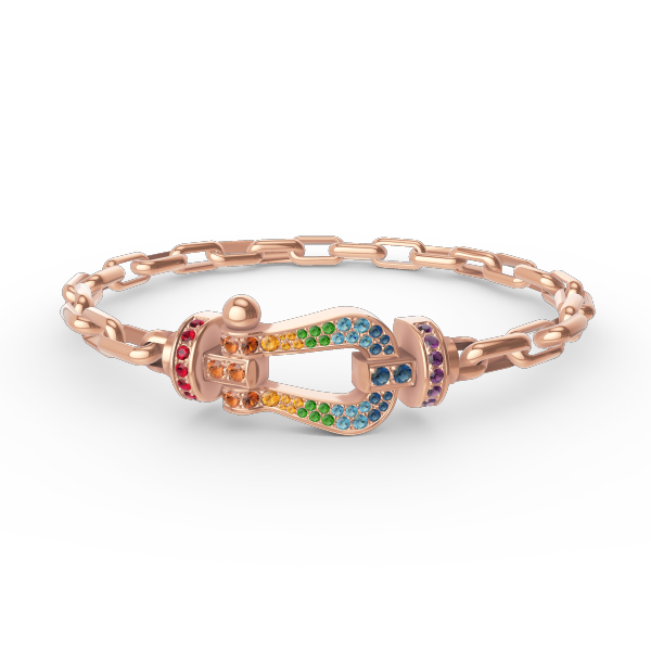 [Luxe Jewelry]FORCE LARGE HORSESHOE CLASP  METAL BRACELET