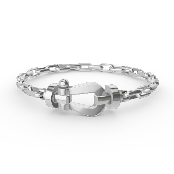 [Luxe Jewelry]FORCE LARGE HORSESHOE CLASP  METAL BRACELET