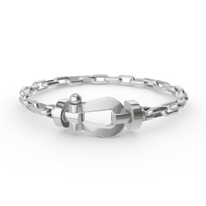 [Luxe Jewelry]FORCE LARGE HORSESHOE CLASP  METAL BRACELET