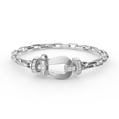 [Luxe Jewelry]FORCE LARGE HORSESHOE CLASP  METAL BRACELET