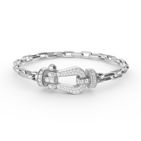[Luxe Jewelry]FORCE LARGE HORSESHOE CLASP  METAL BRACELET