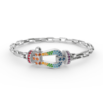[Luxe Jewelry]FORCE LARGE HORSESHOE CLASP  METAL BRACELET