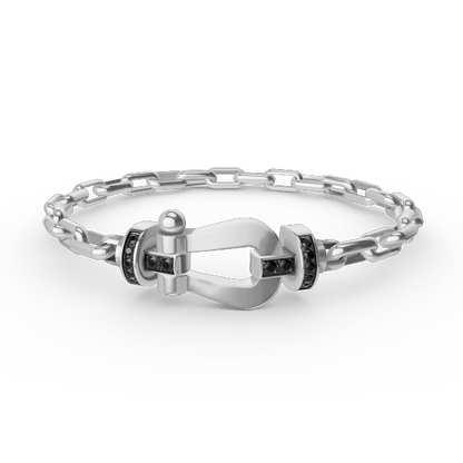 [Luxe Jewelry]FORCE LARGE HORSESHOE CLASP  METAL BRACELET