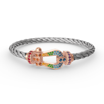 [Luxe Jewelry]FORCE LARGE HORSESHOE  COLORED DIAMOND BRACELET ROSE GOLD