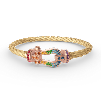 [Luxe Jewelry]FORCE LARGE HORSESHOE  COLORED DIAMOND BRACELET ROSE GOLD
