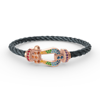 [Luxe Jewelry]FORCE LARGE HORSESHOE  COLORED DIAMOND BRACELET ROSE GOLD