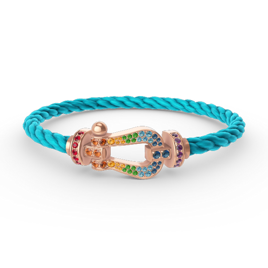 [Luxe Jewelry]FORCE LARGE HORSESHOE  COLORED DIAMOND BRACELET ROSE GOLD