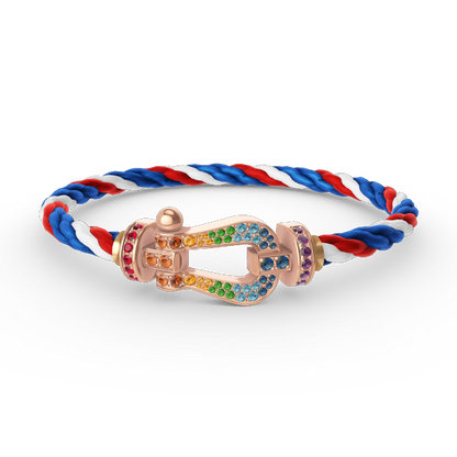 [Luxe Jewelry]FORCE LARGE HORSESHOE  COLORED DIAMOND BRACELET ROSE GOLD