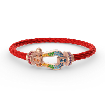 [Luxe Jewelry]FORCE LARGE HORSESHOE  COLORED DIAMOND BRACELET ROSE GOLD