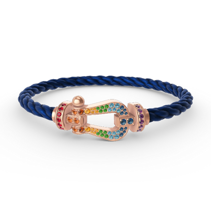 [Luxe Jewelry]FORCE LARGE HORSESHOE  COLORED DIAMOND BRACELET ROSE GOLD