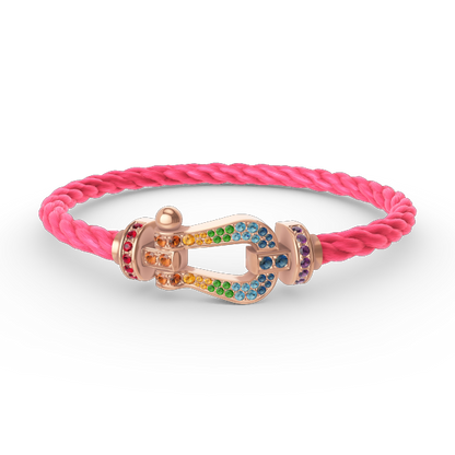 [Luxe Jewelry]FORCE LARGE HORSESHOE  COLORED DIAMOND BRACELET ROSE GOLD