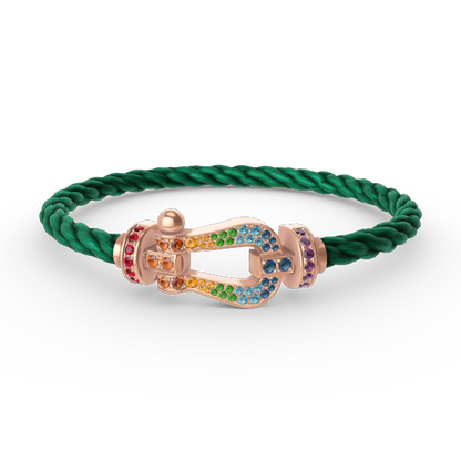 [Luxe Jewelry]FORCE LARGE HORSESHOE  COLORED DIAMOND BRACELET ROSE GOLD
