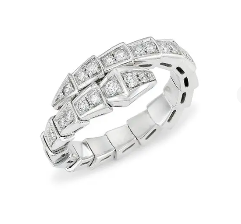 [Luxe Jewelry]SERPENTI RING SILVER DIAMOND PAVED 4MM