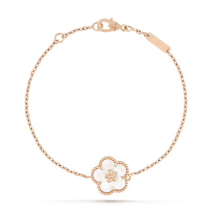 [Luxe Jewelry]LUCKY WHITE MOP PLUM BLOSSOM  BRACELET