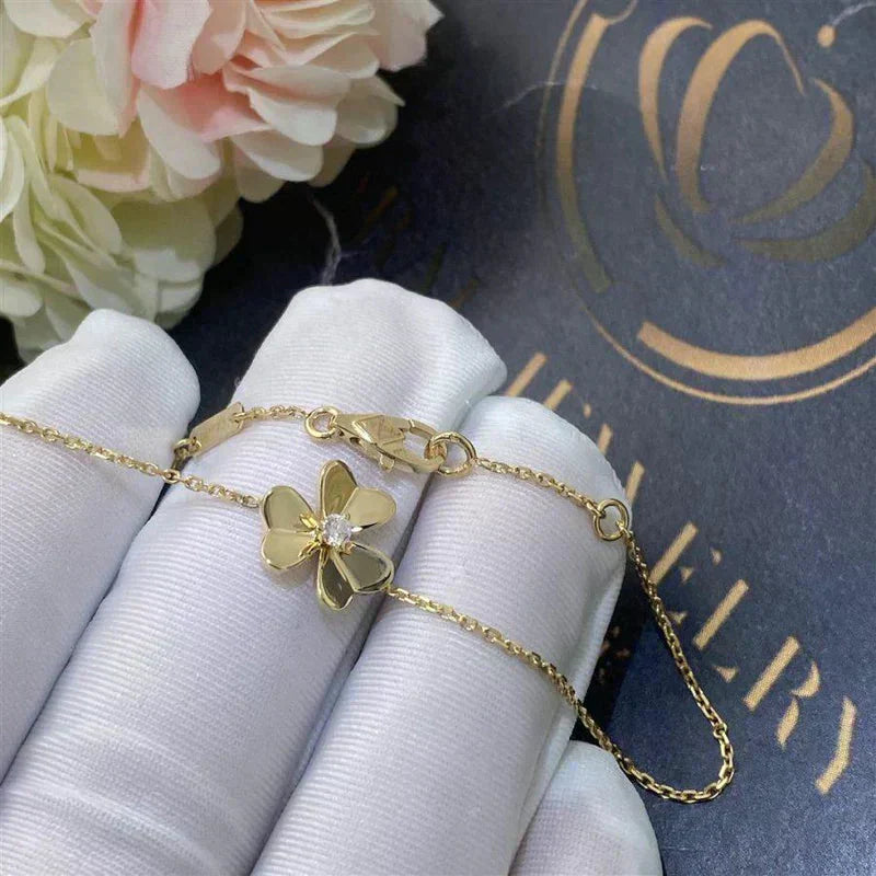 [Luxe Jewelry]FRIVOLE GOLD FLOWER PINK MALACHITE BRACELET