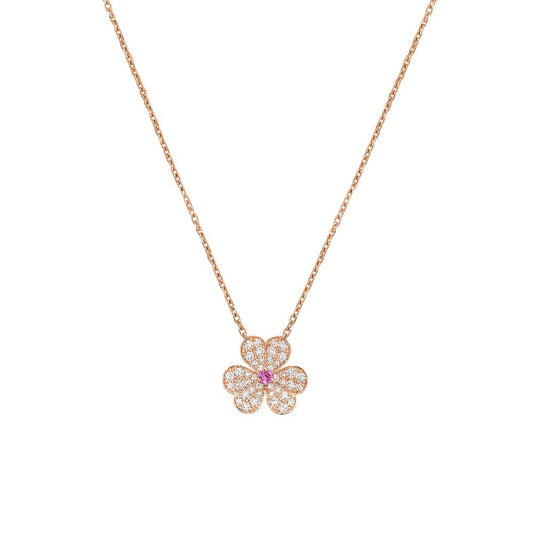 [Luxe Jewelry]FRIVOLE ROSE GOLD FLOWER DIAMOND NECKLACE