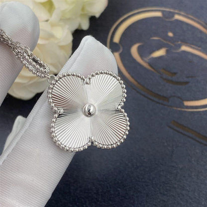 [Luxe Jewelry]CLOVER 25MM SILVER BIG CLOVER NECKLACE