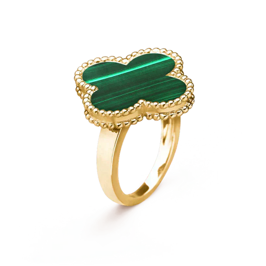 [Luxe Jewelry]CLOVER MALACHITE RING