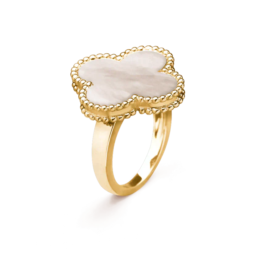 [Luxe Jewelry]CLOVER WHITE MOP RING