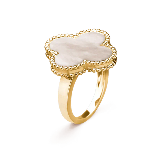 [Luxe Jewelry]CLOVER WHITE MOP RING