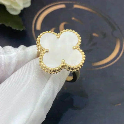 [Luxe Jewelry]CLOVER WHITE MOP RING