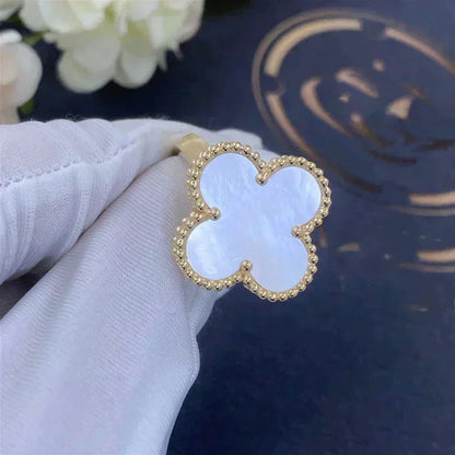 [Luxe Jewelry]CLOVER WHITE MOP RING