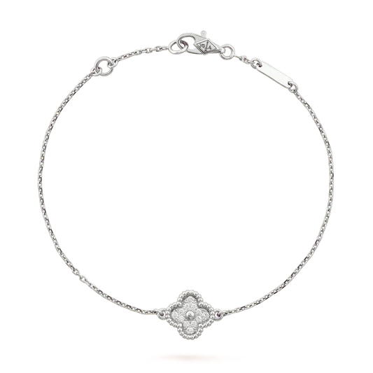 [Luxe Jewelry]CLOVER  SINGLE FLOWER BRACELET SILVER