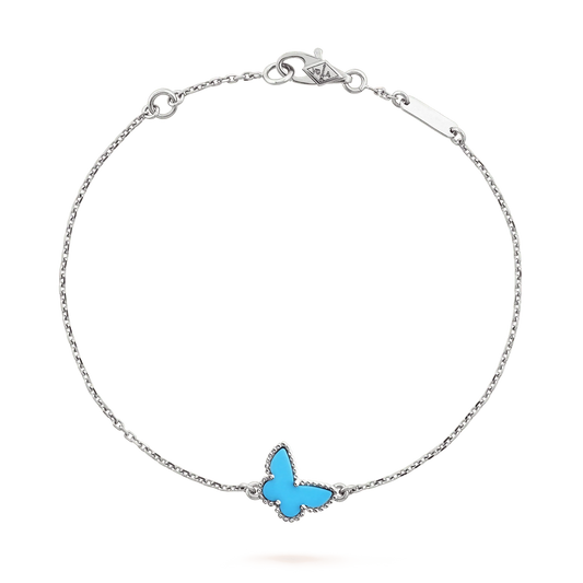 [Luxe Jewelry]BUTTERFLY TURQUOISE BUTTERFLY BRACELET SILVER