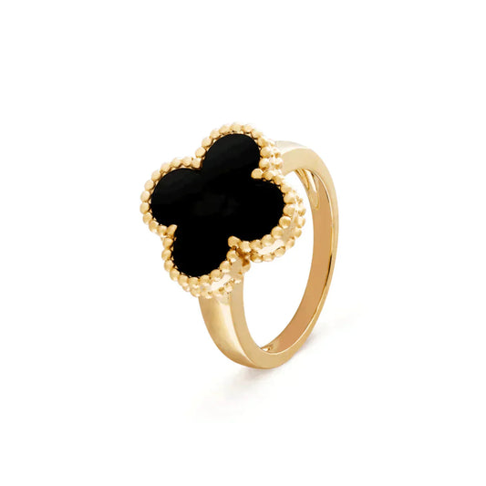 [Luxe Jewelry]CLOVER ONYX RING