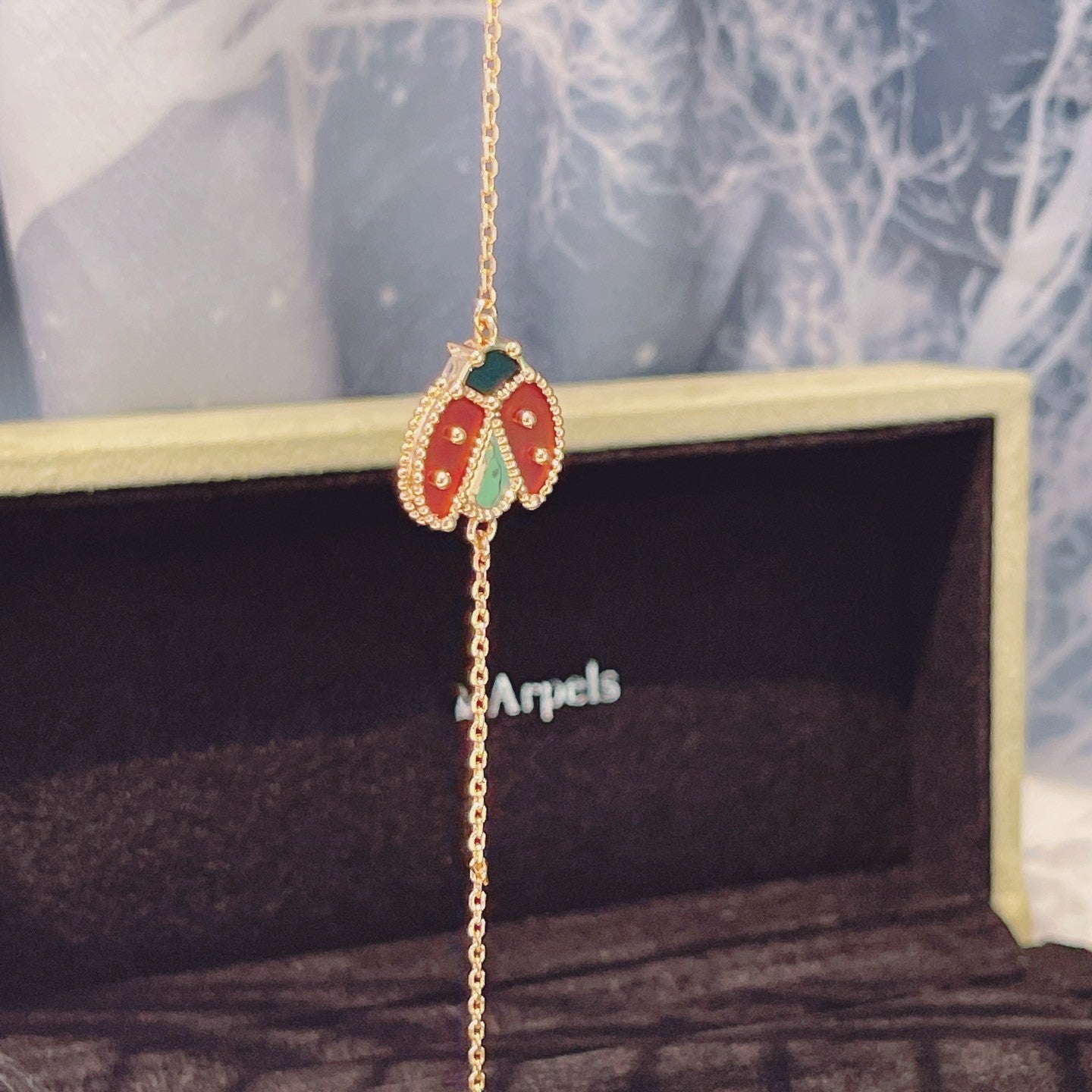 [Luxe Jewelry]LUCKY SPRING 1 MOTIF PINK GOLD BRACELET
