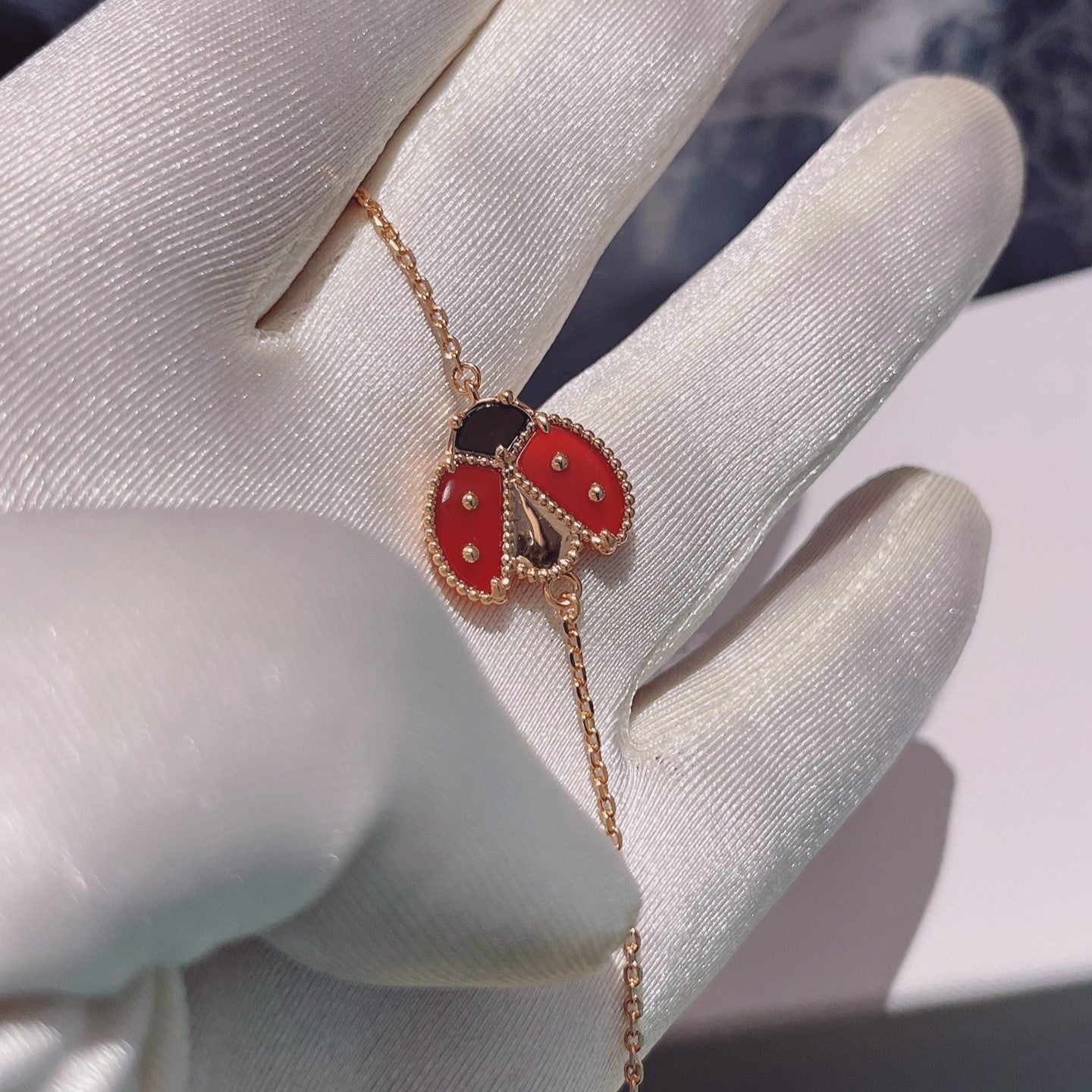 [Luxe Jewelry]LUCKY SPRING 1 MOTIF PINK GOLD BRACELET