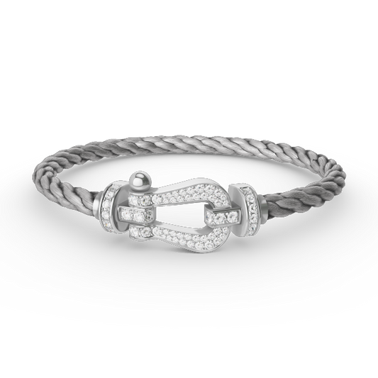 [Luxe Jewelry]FORCE LARGE HORSESHOE FULL DIAMOND BRACELET SILVER